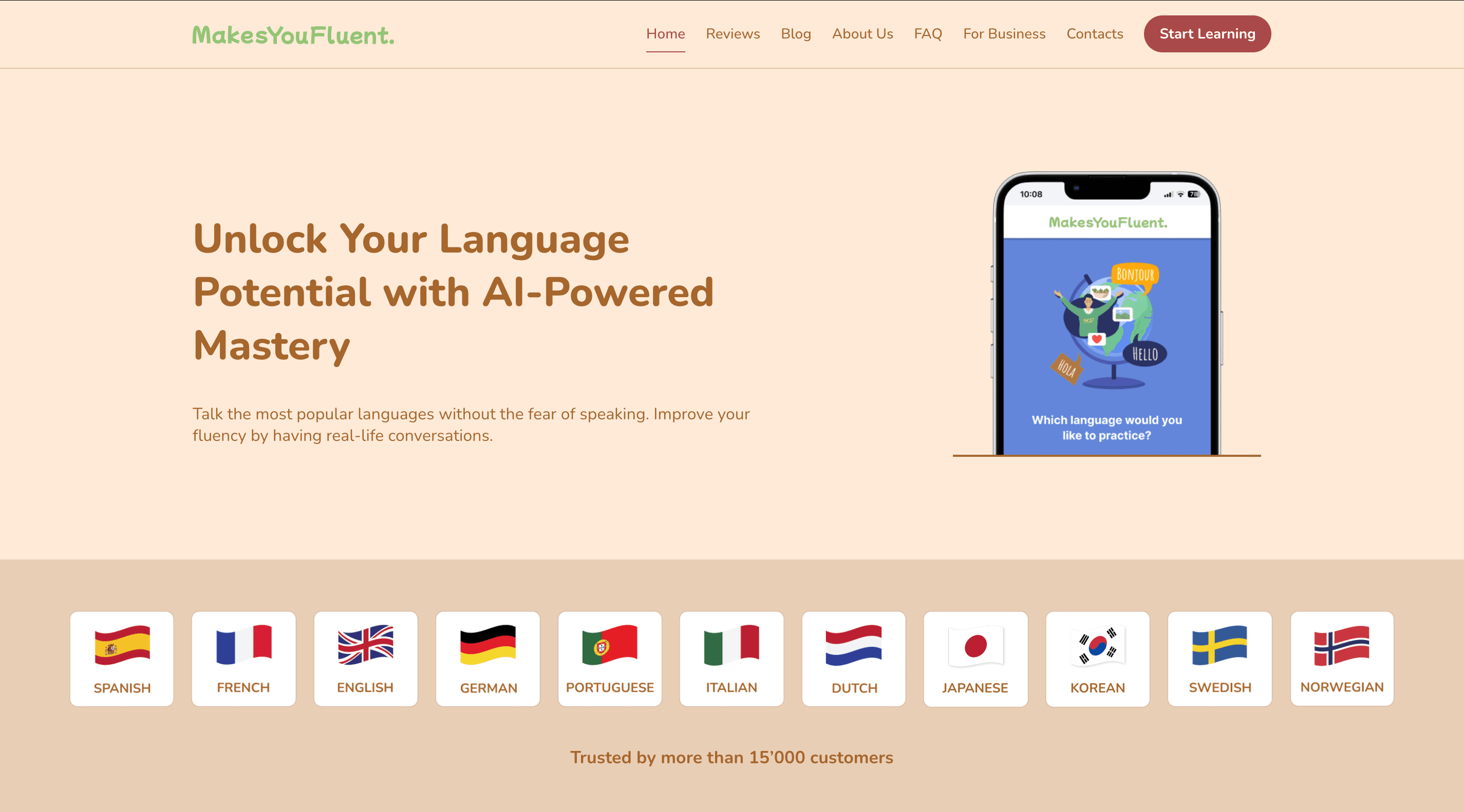MakesYouFluent — AI-Powered Language Learning Platform. Client project by Ashish Vats